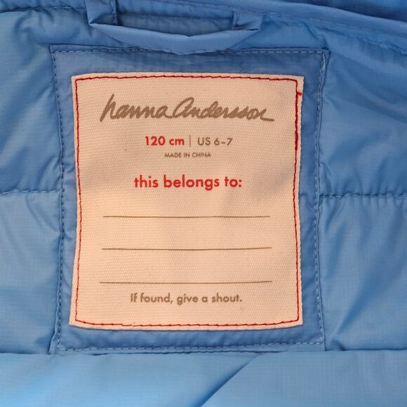 Hanna Andersson Superlight Down Puffer Vest Size 120 6-7 Blue Packable NEW - Picture 7 of 9